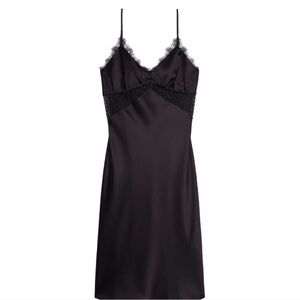 the kooples silk black midi dresss